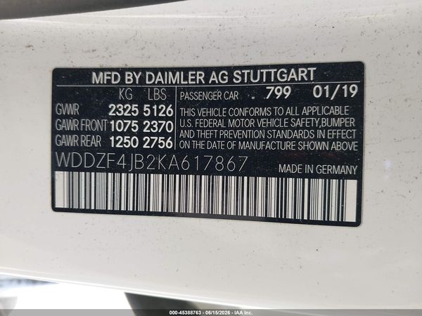 2019 MERCEDES-BENZ E 300 E300