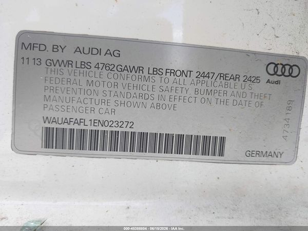 2014 AUDI A4 2.0T PREMIUM