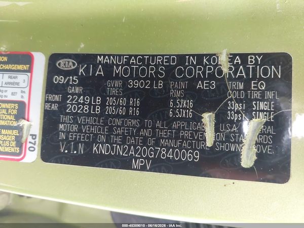 2016 KIA SOUL Plus