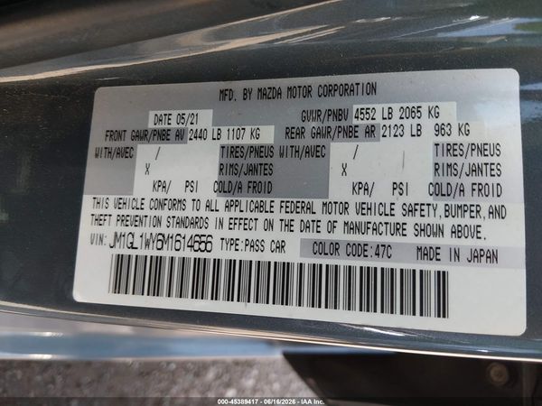 2021 MAZDA MAZDA6 CARBON EDITION