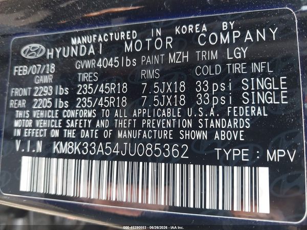 2018 HYUNDAI KONA LIMITED