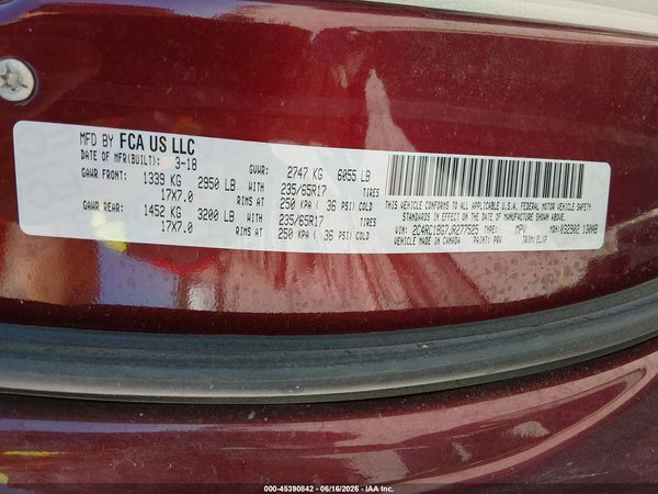 2018 CHRYSLER PACIFICA TOURING L — I9