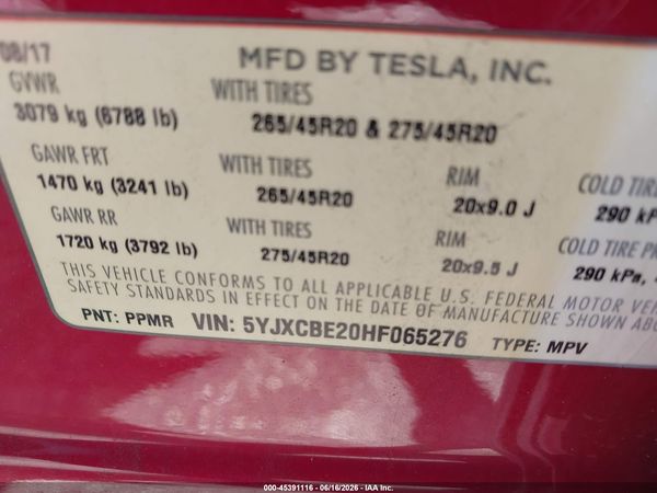 2017 TESLA MODEL X