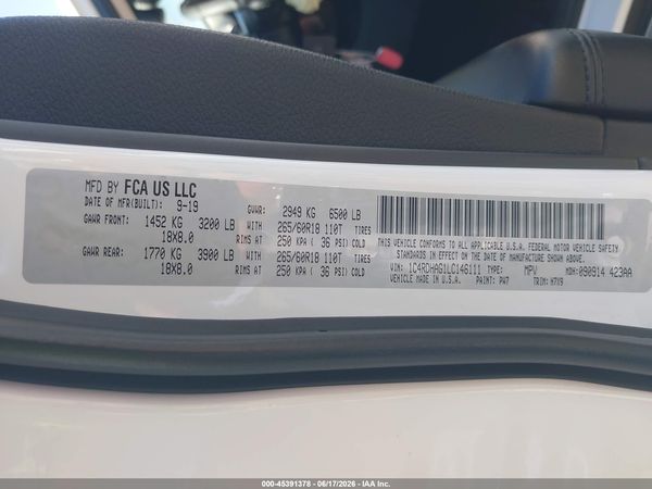 2020 DODGE DURANGO SXT RWD