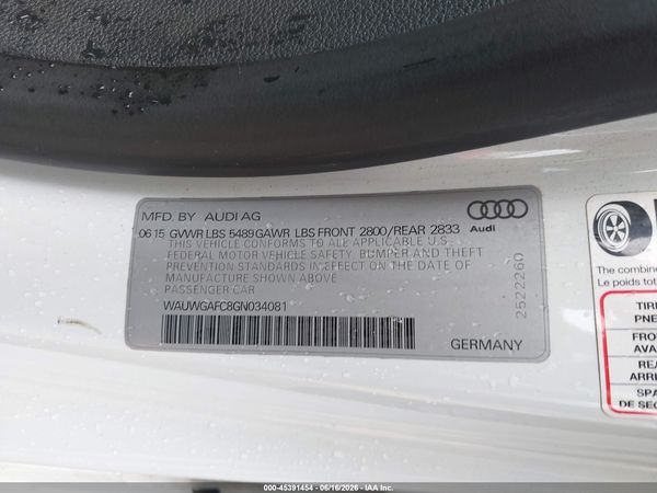 2016 AUDI A7 3.0T PREMIUM PLUS