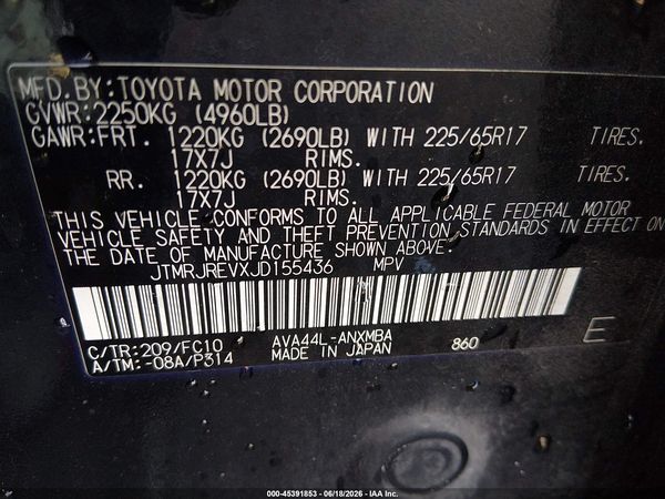 2018 TOYOTA RAV4 HYBRID XLE