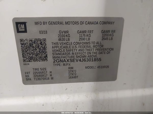 2018 CHEVROLET EQUINOX LT — I9