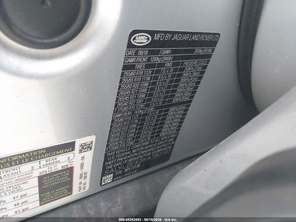 2019 LAND ROVER RANGE ROVER VELAR P250 R-DYNAMIC SE