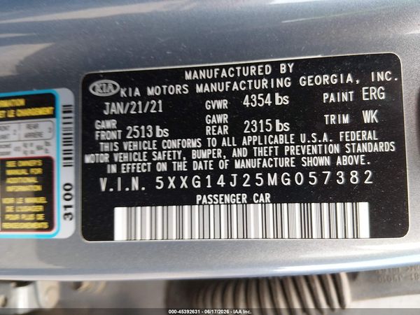2021 KIA K5 LXS