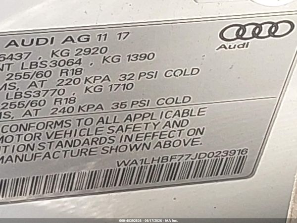 2018 AUDI Q7 2.0T PREMIUM