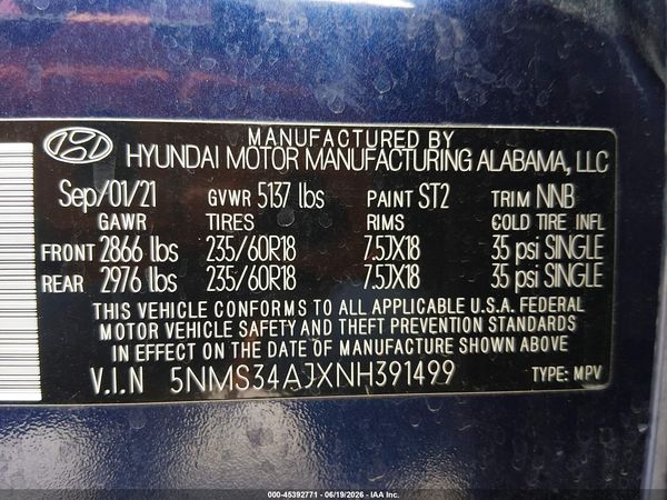 2022 HYUNDAI SANTA FE SEL