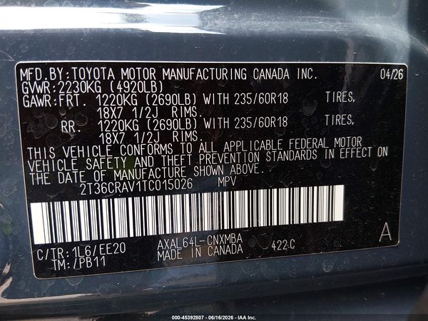 2026 TOYOTA RAV4 XLE PREMIUM