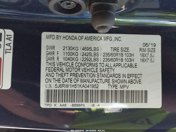 2019 HONDA CR-V EX