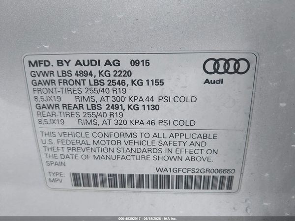 2016 AUDI Q3 2.0T PREMIUM PLUS