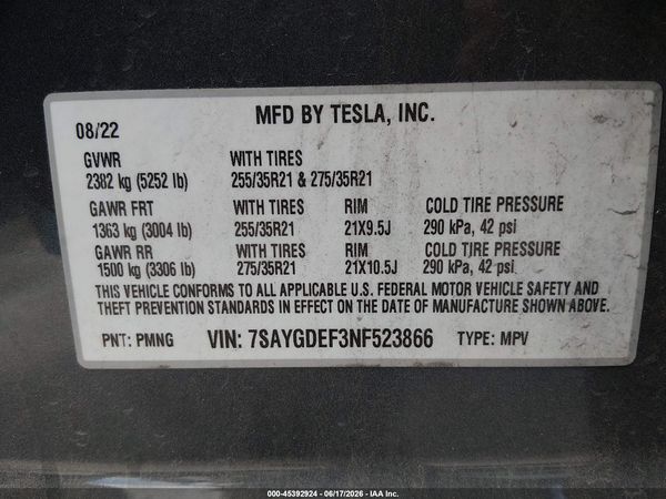 2022 TESLA MODEL Y