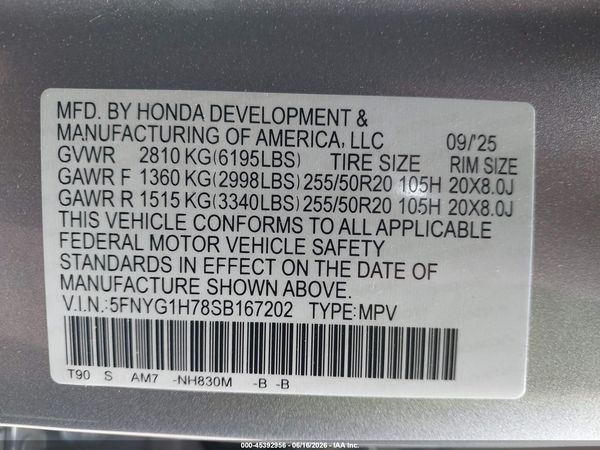 2025 HONDA PILOT TOURING
