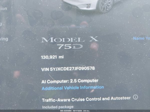 2018 TESLA MODEL X 100D/75D/P100D