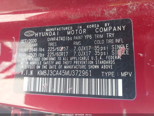 2021 HYUNDAI TUCSON VALUE