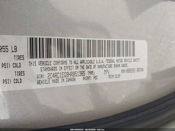2017 CHRYSLER PACIFICA TOURING-L PLUS