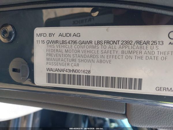 2017 AUDI A4 PREMIUM