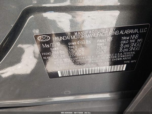 2019 HYUNDAI SANTA FE LIMITED 2.0T