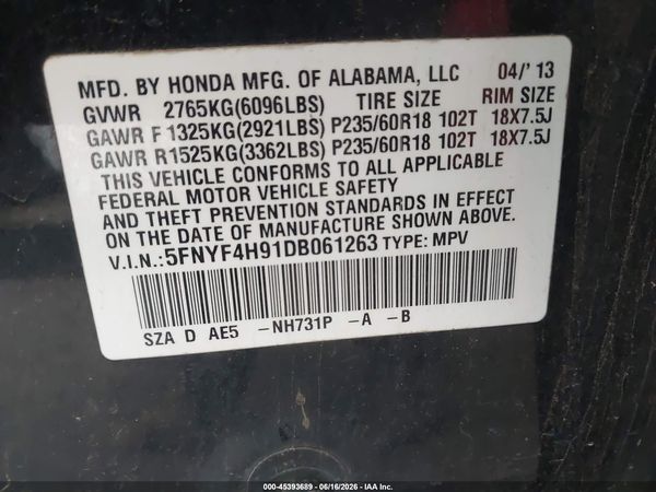 2013 HONDA PILOT TOURING