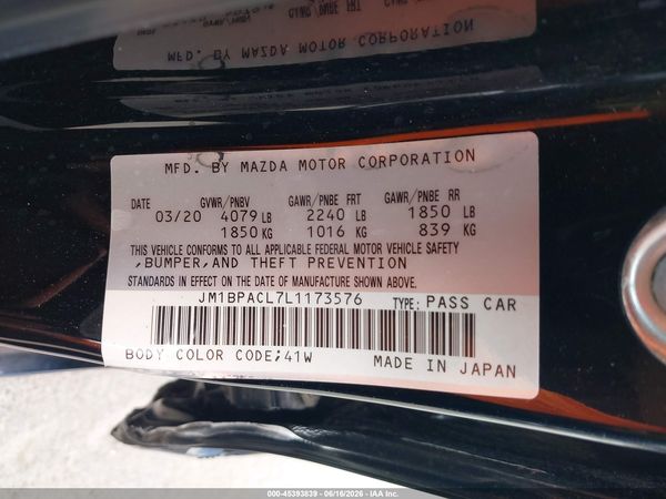 2020 MAZDA MAZDA3 SELECT PACKAGE
