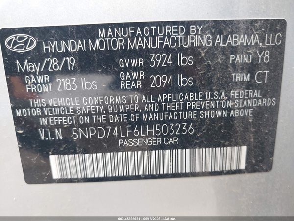 2020 HYUNDAI ELANTRA SE