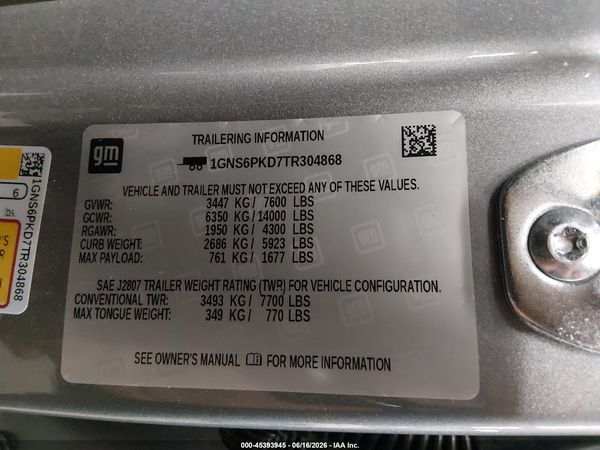 2026 CHEVROLET TAHOE 4WD Z71 — I9