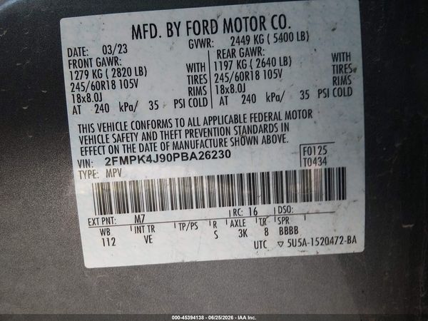 2023 FORD EDGE SEL — I9