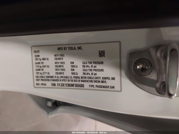 2022 TESLA MODEL 3
