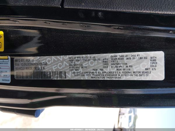 2022 JEEP WRANGLER UNLIMITED SPORT 4X4