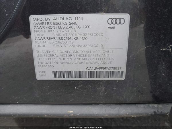 2015 AUDI Q5 2.0T PREMIUM
