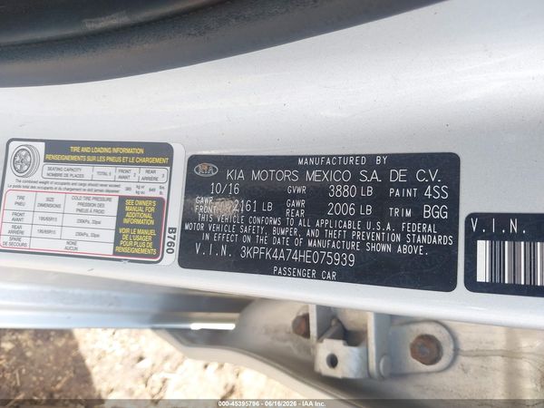 2017 KIA FORTE LX