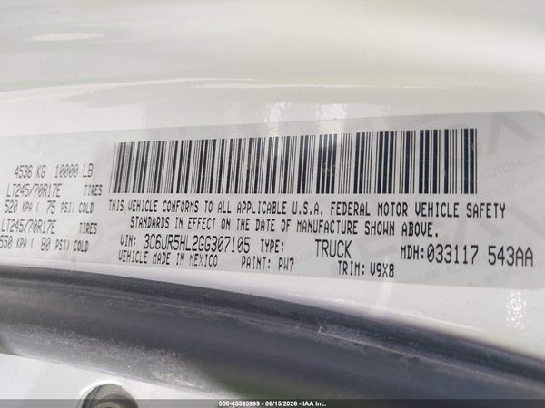 2016 RAM 2500 TRADESMAN