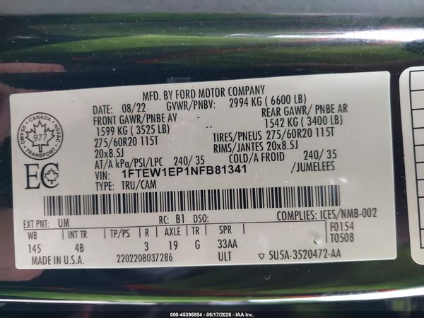 2022 FORD F-150 XLT