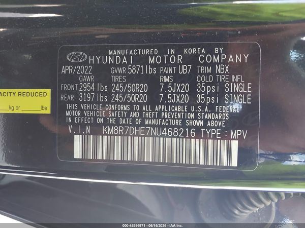 2022 HYUNDAI PALISADE CALLIGRAPHY
