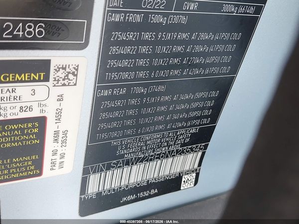 2022 LAND ROVER RANGE ROVER SPORT SVR/SVR CARBON EDITION