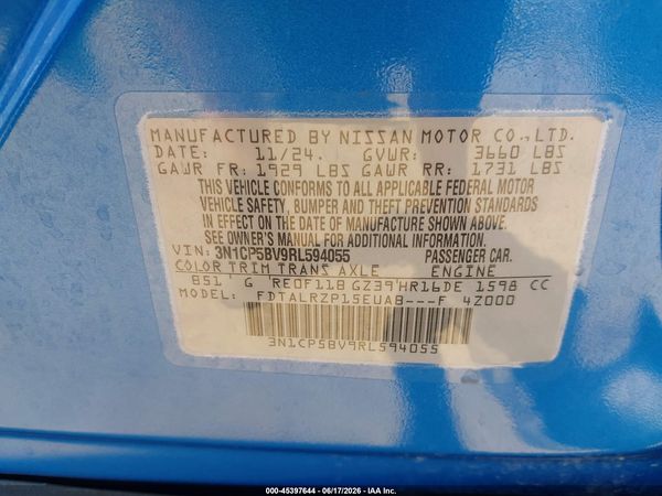 2024 NISSAN KICKS S XTRONIC CVT