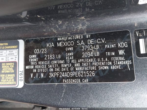 2023 KIA FORTE LXS