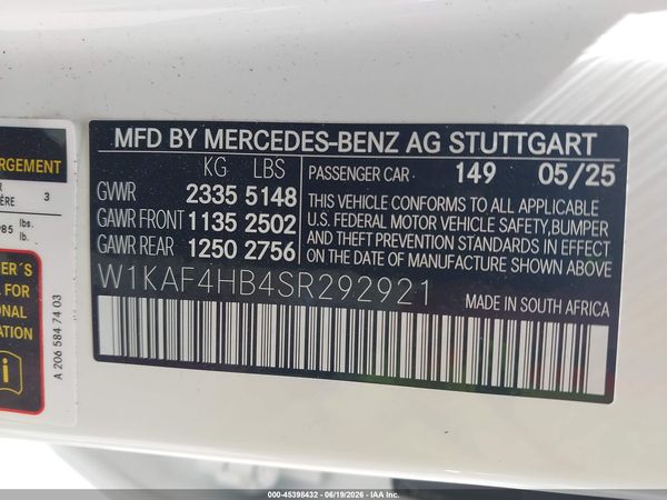 2025 MERCEDES-BENZ C 300 C300 4MATIC
