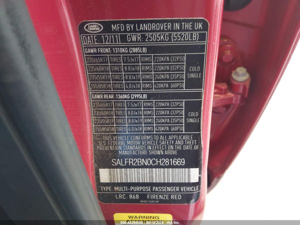 2012 LAND ROVER LR2 HSE
