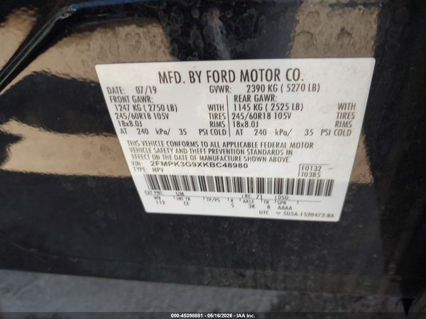 2019 FORD EDGE SE — I9