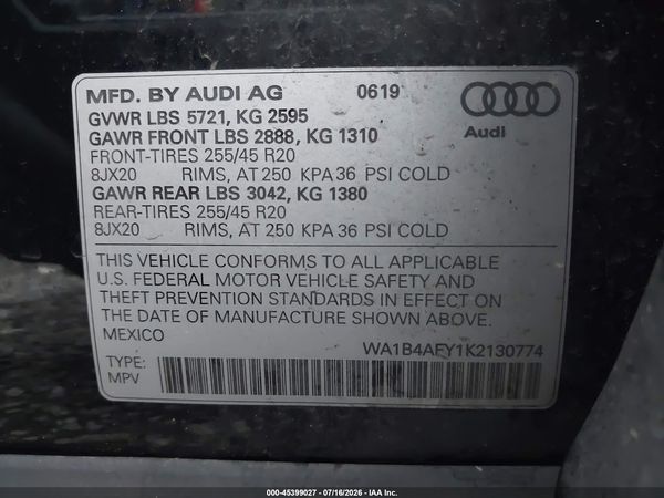 2019 AUDI SQ5 3.0T PREMIUM