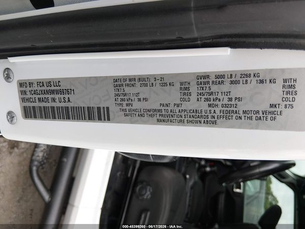 2021 JEEP WRANGLER ISLANDER 4X4