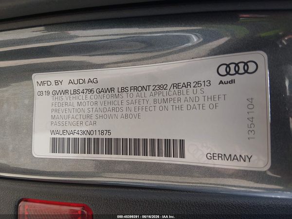 2019 AUDI A4 45 PREMIUM