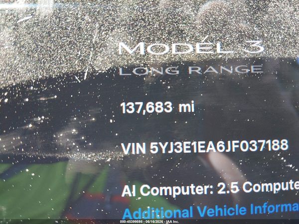 2018 TESLA MODEL 3 LONG RANGE/MID RANGE
