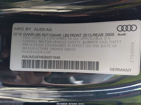 2016 AUDI A5 PREMIUM PLUS