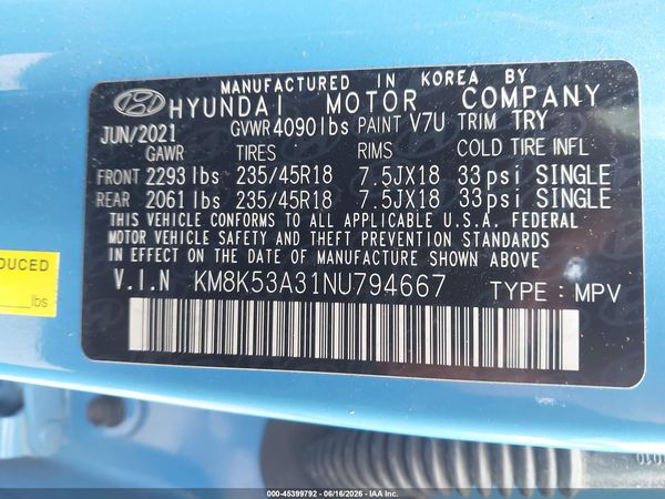 2022 HYUNDAI KONA LIMITED