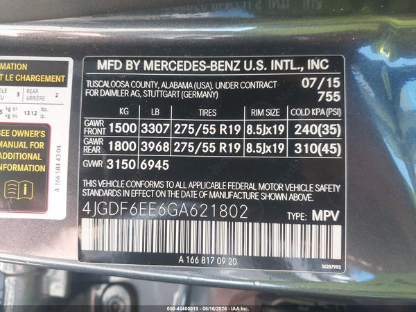 2016 MERCEDES-BENZ GL 450 4MATIC
